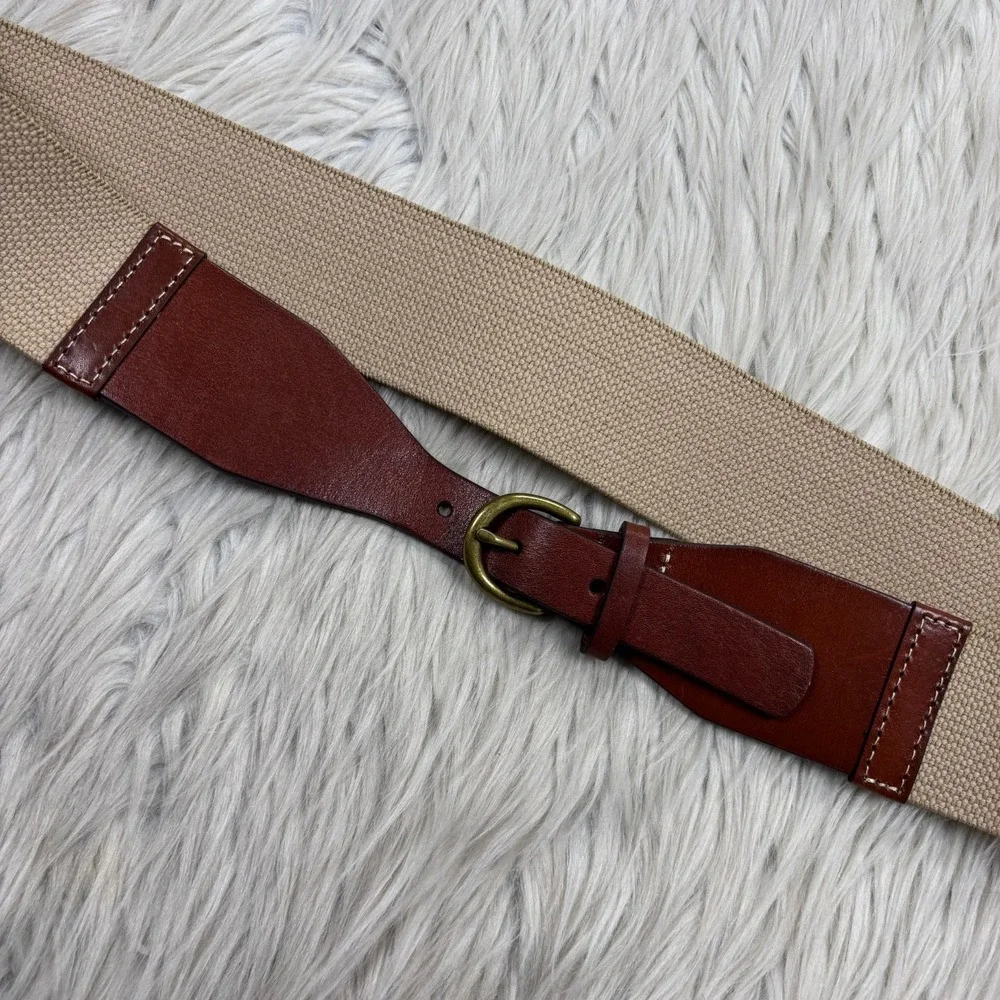 Banana‎ Republic Women's M L Woven Stretch Belt Equestrian Prep Heritage Western
